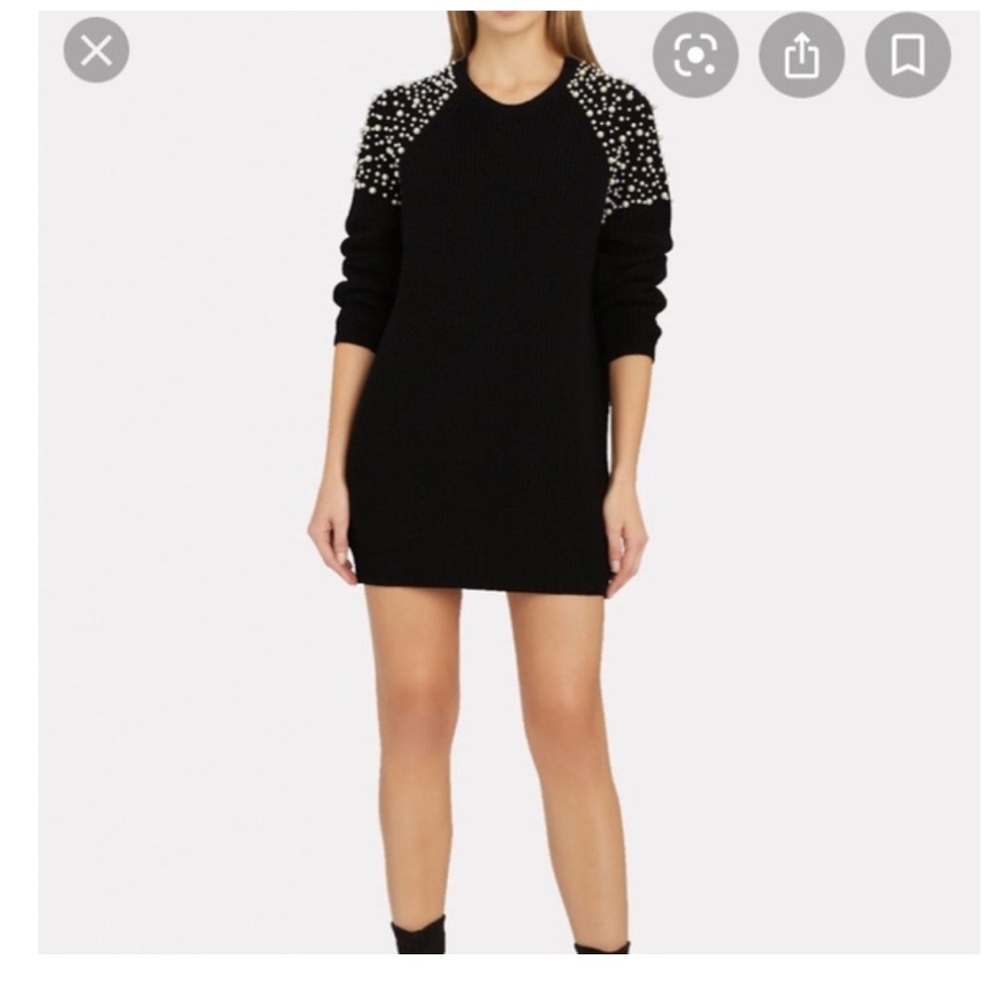 NWT Michelle Mason Faux Pearl-embellished Cotton Sweater Dress